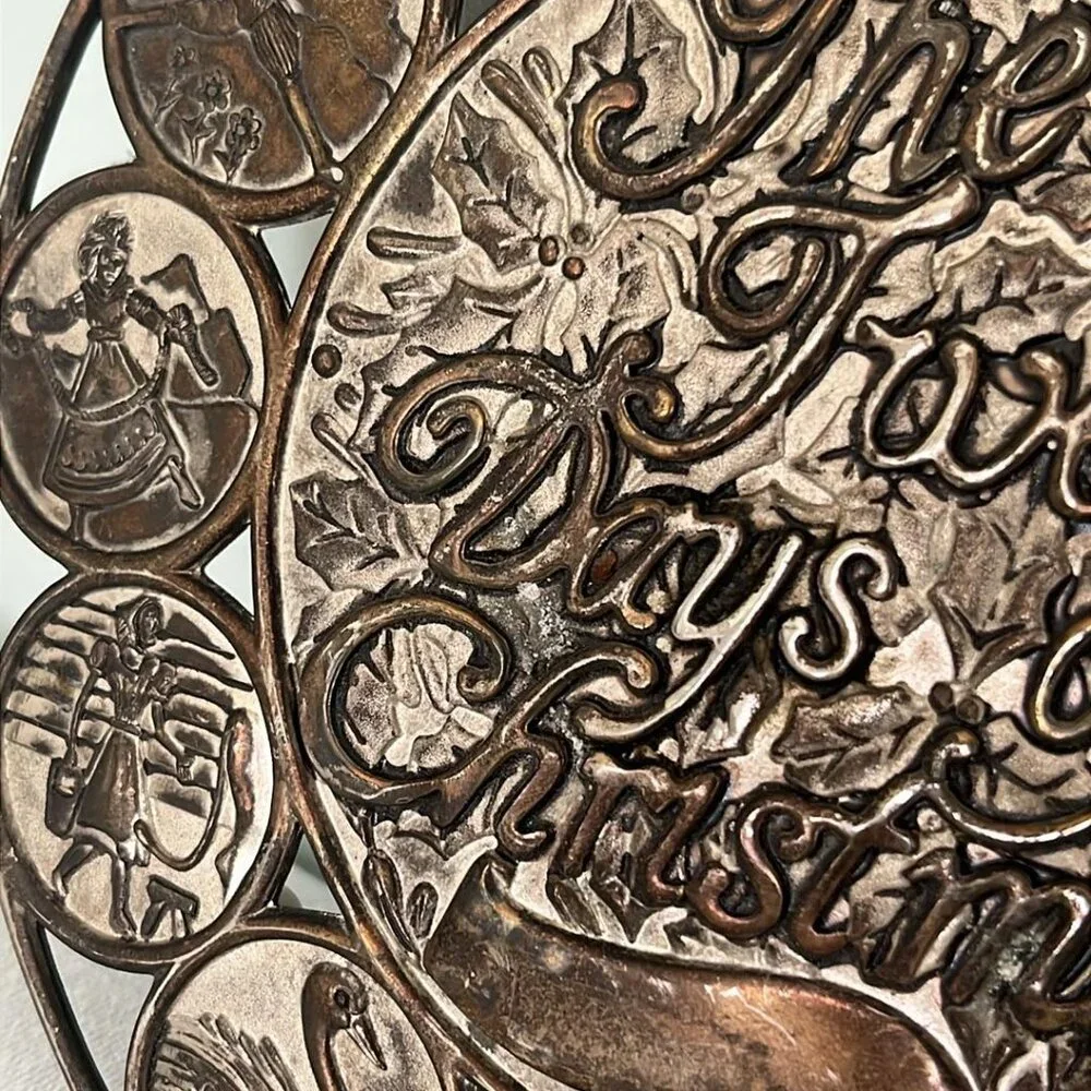 International Silver Co 12 Days of Christmas Trivet 7.75
